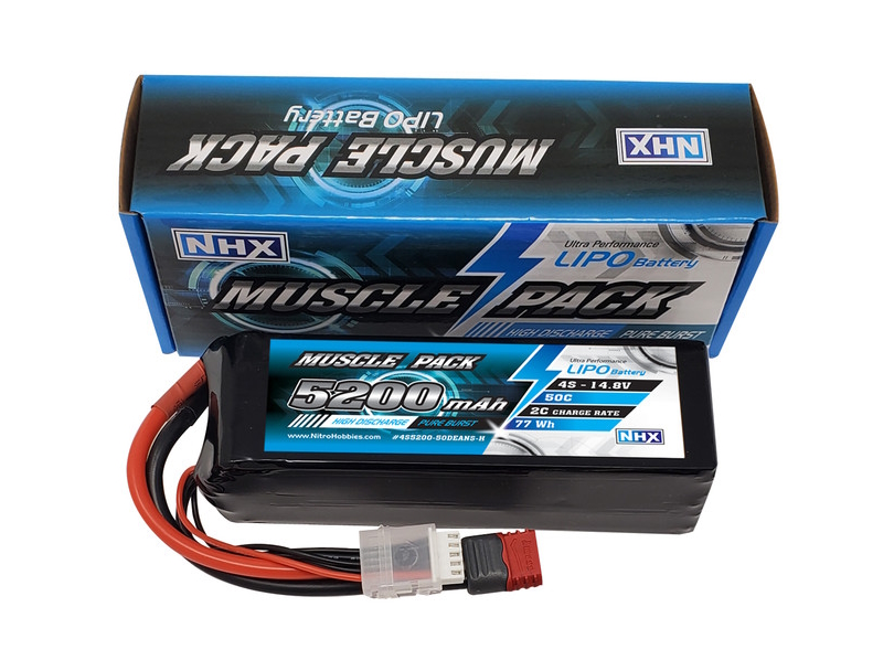 NHX 2S 7.4v 5000mAh 50C RX Hard Case LiPO Battery w/ DEANS Connector ...