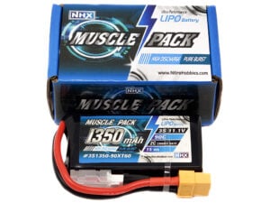 NHX Muscle Pack 3S 11.1V 1350mAh 90C Lipo Battery w/ XT60 Connector